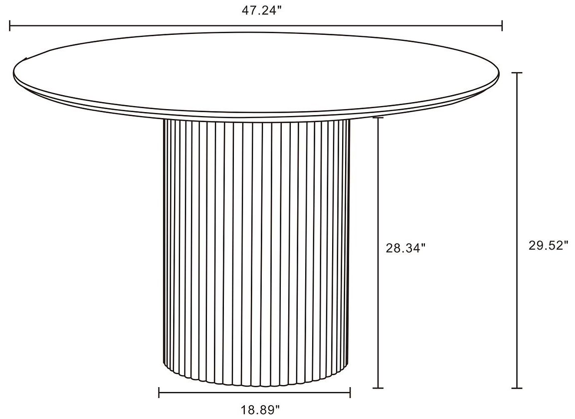 Image 3 Manhattan Comfort Hathaway Modern 47.24 Wood Round Dining Table in Nature more views