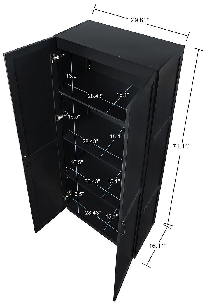 Image 3 Manhattan Comfort Hopkins Modern  Storage Closet 3.0 in Black more views