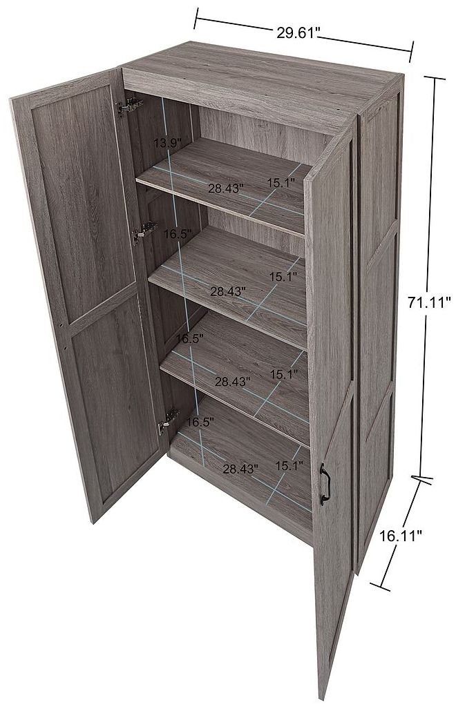 Image 3 Manhattan Comfort Hopkins Modern  Storage Closet 3.0 in Grey - Set of 2 more views