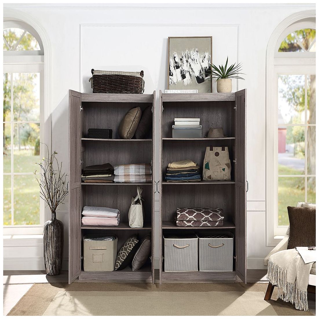 Image 4 Manhattan Comfort Hopkins Modern  Storage Closet 3.0 in Grey - Set of 2 more views