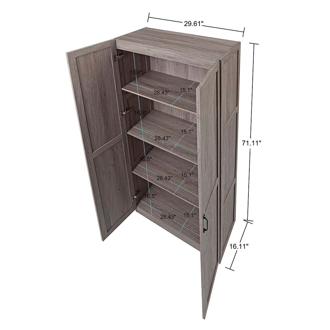 Image 3 Manhattan Comfort Hopkins Modern  Storage Closet 3.0 in Grey more views