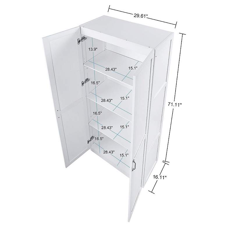 Image 3 Manhattan Comfort Hopkins Modern Storage Closet 3.0 in White more views