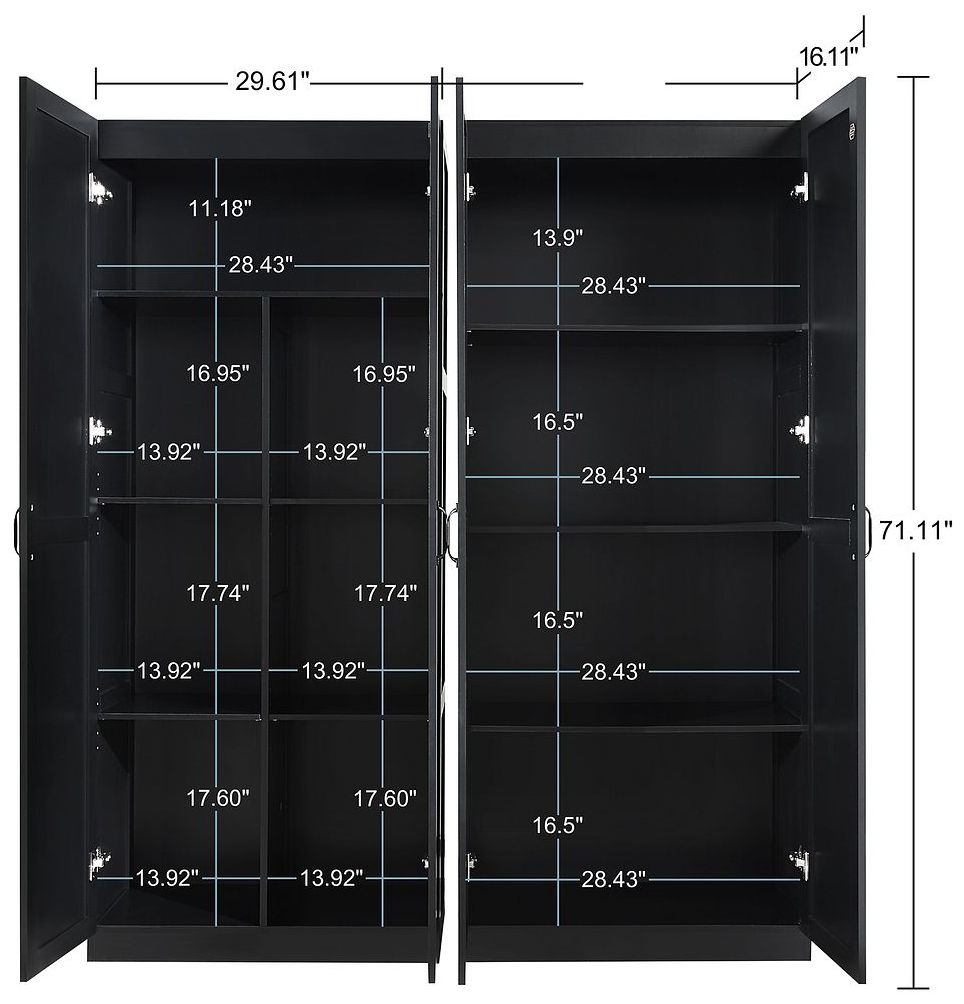 Image 3 Manhattan Comfort Hopkins Storage Closet 4.0 in Black - Set of 2 more views