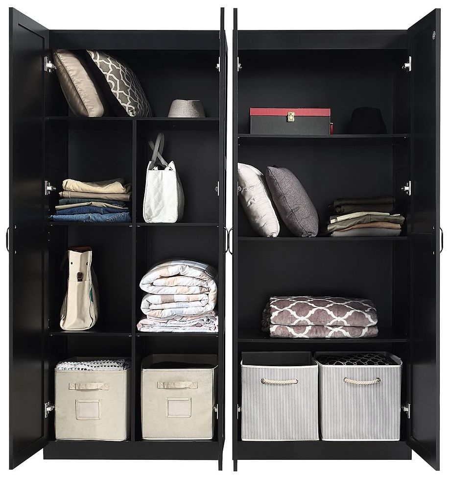 Image 4 Manhattan Comfort Hopkins Storage Closet 4.0 in Black - Set of 2 more views