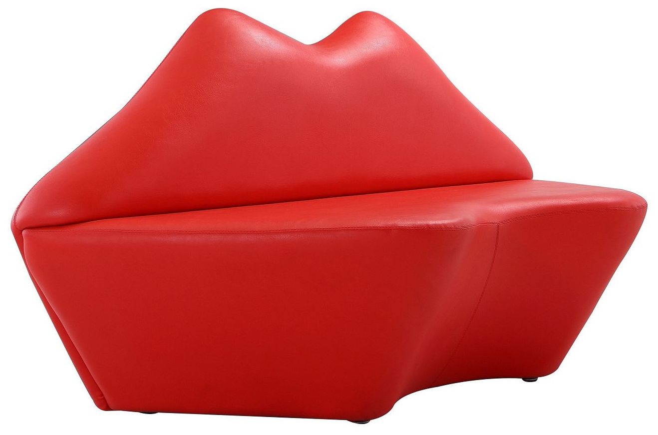 Image 4 Manhattan Comfort Kiss 61.8 in. Red Faux Leather 2-Seater Loveseat more views