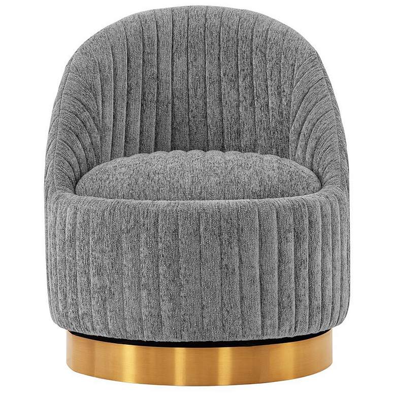 Image 1 Manhattan Comfort Leela 28 3/4" Chenille Gray Modern Swivel Chair
