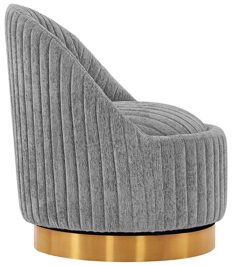 Image 4 Manhattan Comfort Leela 28 3/4" Chenille Gray Modern Swivel Chair more views