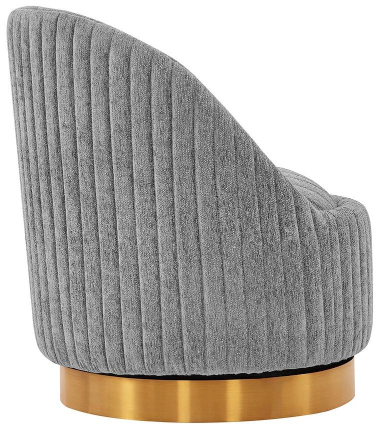 Image 5 Manhattan Comfort Leela 28 3/4" Chenille Gray Modern Swivel Chair more views