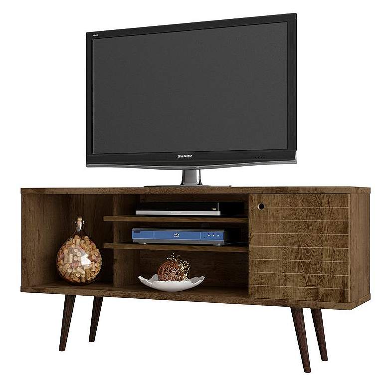 Image 2 Manhattan Comfort Liberty 53 1/4" Wide Rustic Wood Modern TV Stand