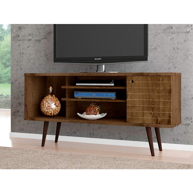 Image 1 Manhattan Comfort Liberty 53 1/4" Wide Rustic Wood Modern TV Stand