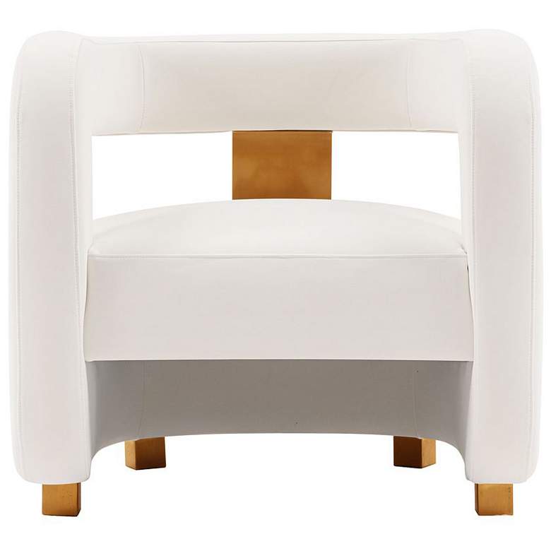Image 1 Manhattan Comfort Modern Amirah Velvet Accent Chair in White