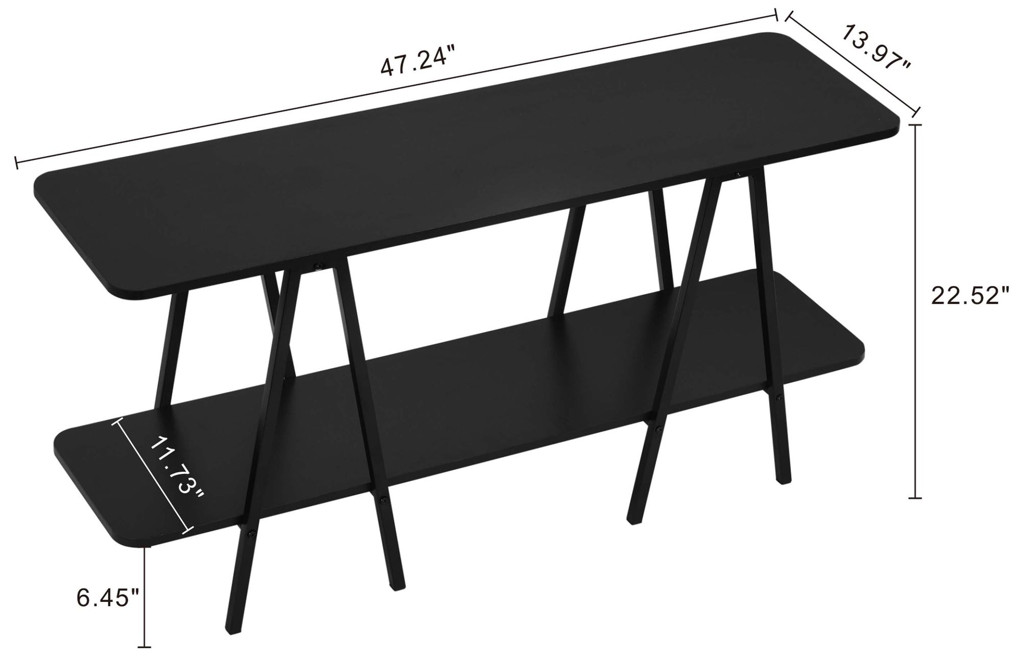 Image 3 Manhattan Comfort Modern Celine 47.24" Sideboard with 2 Shelves in Bla more views