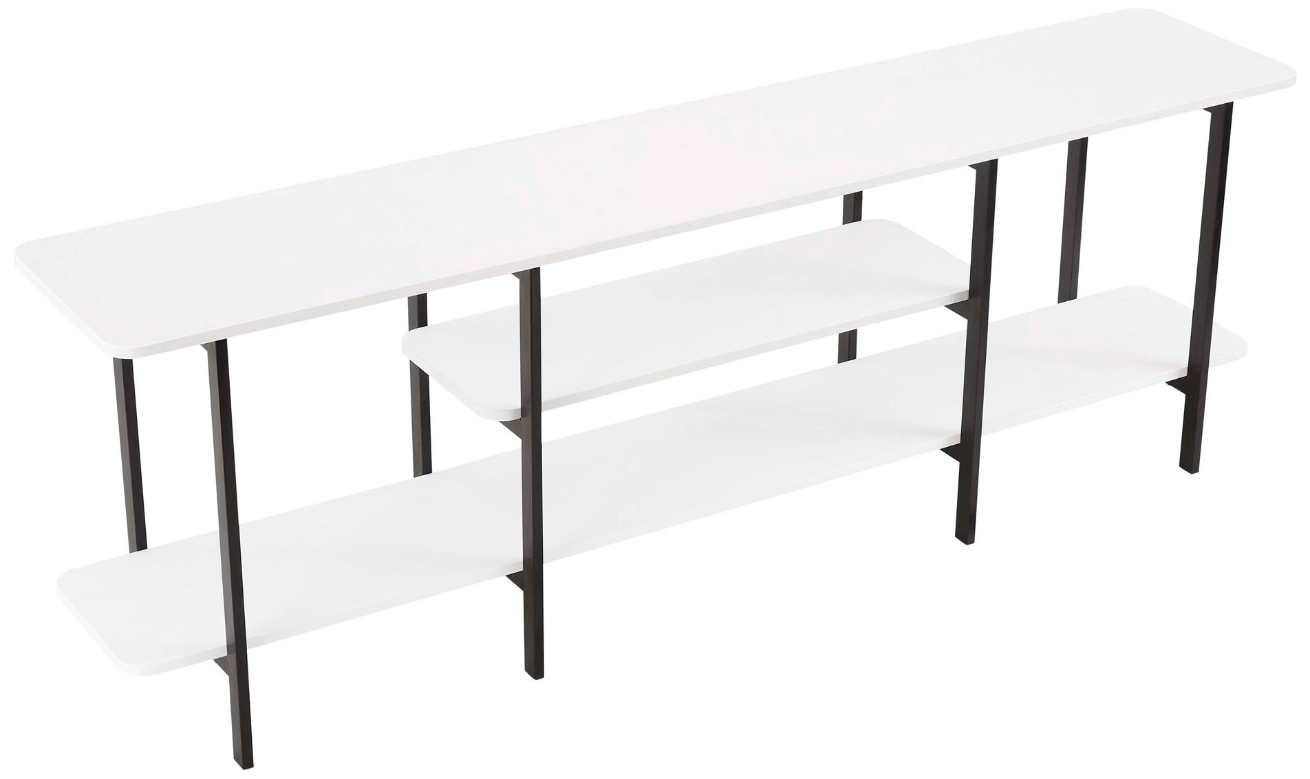 Manhattan Comfort Modern Celine 70.86" Sideboard with 3 Shelves in Whi