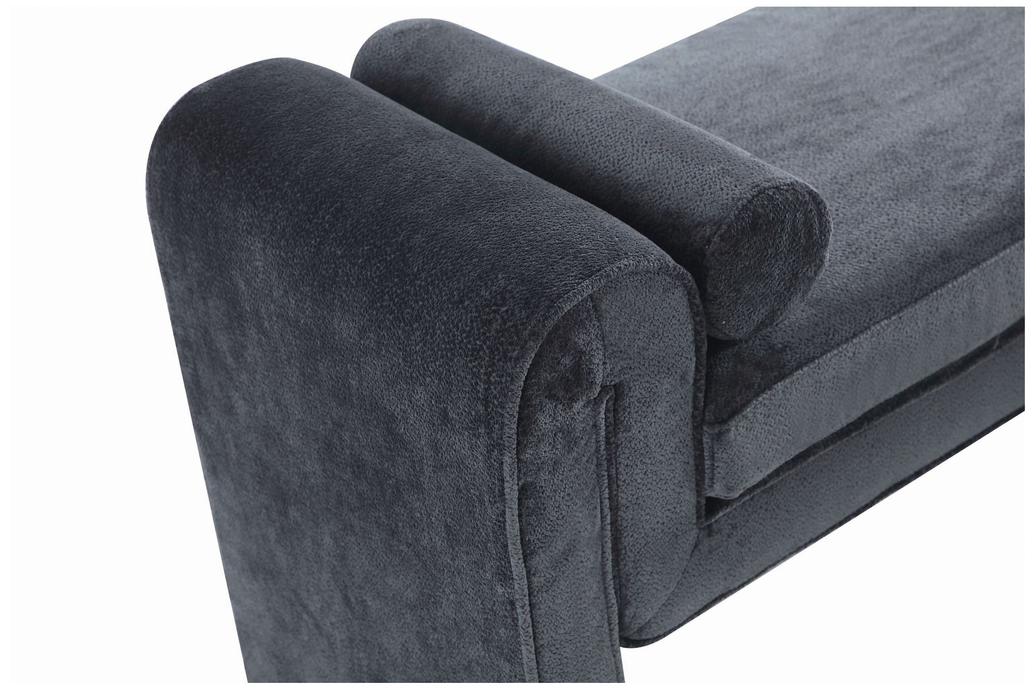 Image 5 Manhattan Comfort Modern Concord Chenille 59" Bench in Black more views