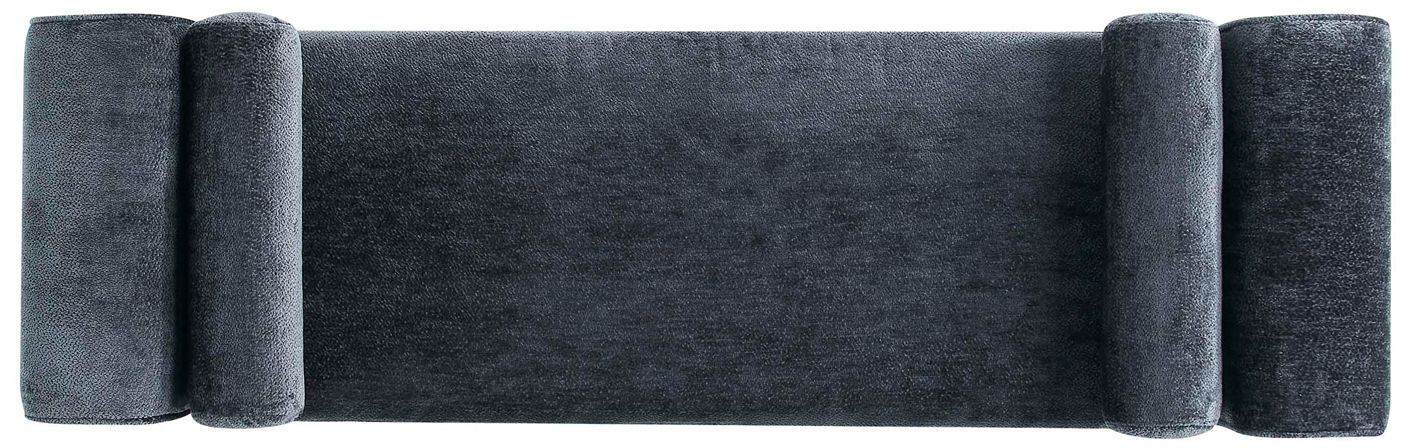 Manhattan Comfort Modern Concord Chenille 59" Bench in Black
