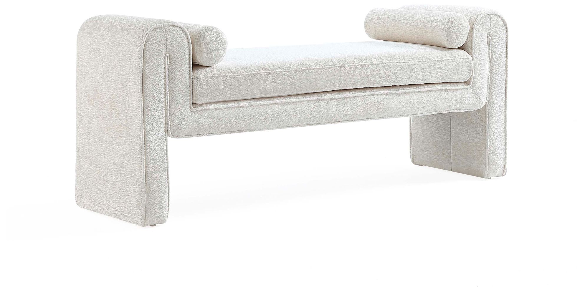Image 4 Manhattan Comfort Modern Concord Chenille 59" Bench in Ivory more views