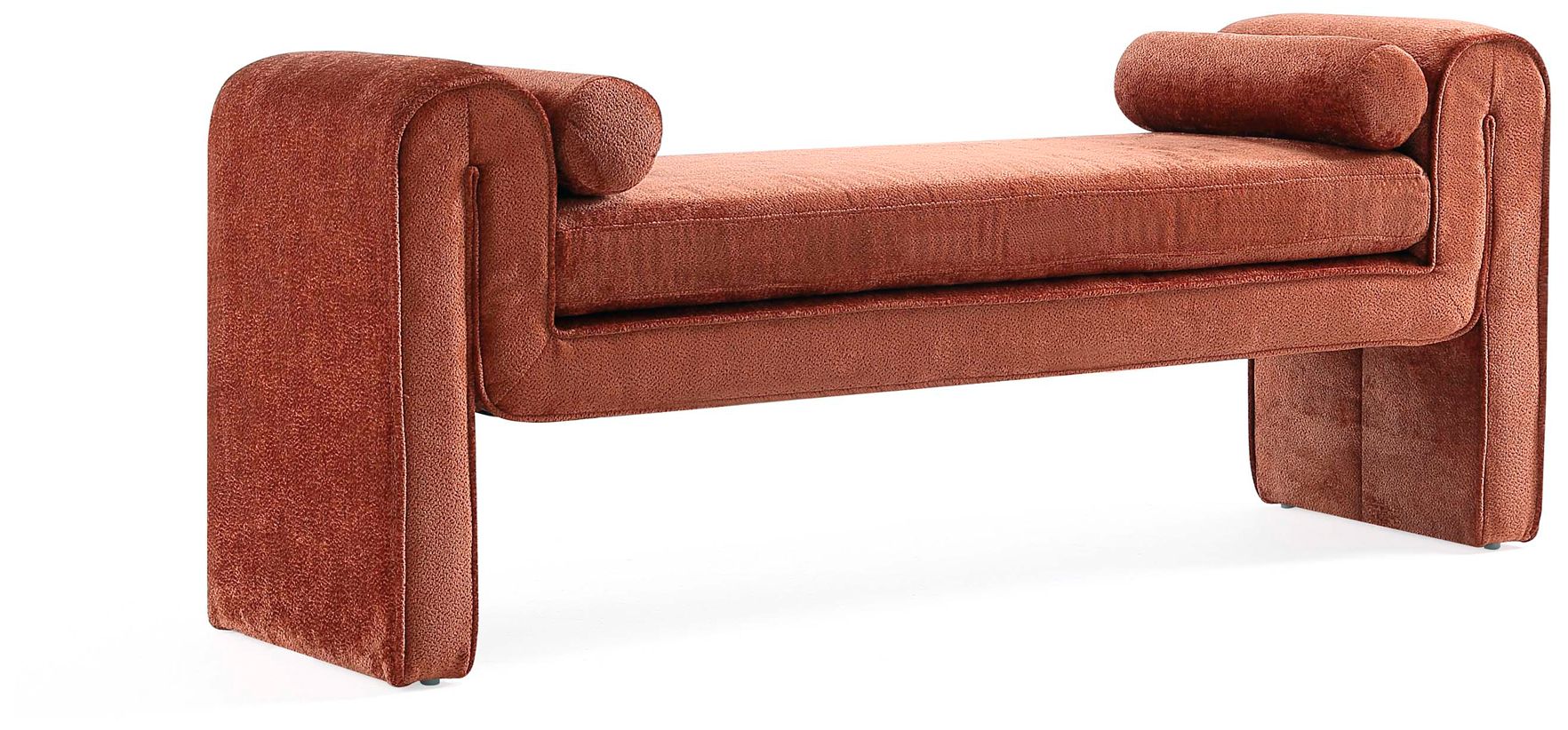 Image 6 Manhattan Comfort Modern Concord Chenille 59" Bench in Terracotta more views