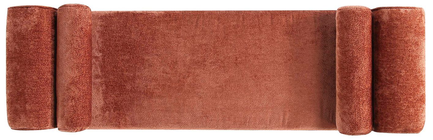 Manhattan Comfort Modern Concord Chenille 59" Bench in Terracotta