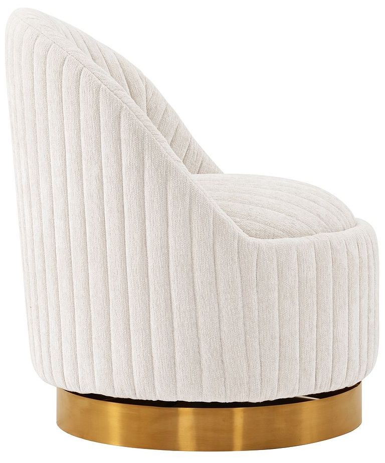 Image 5 Manhattan Comfort Modern Leela Swivel Chenille Accent Chair in Cream more views