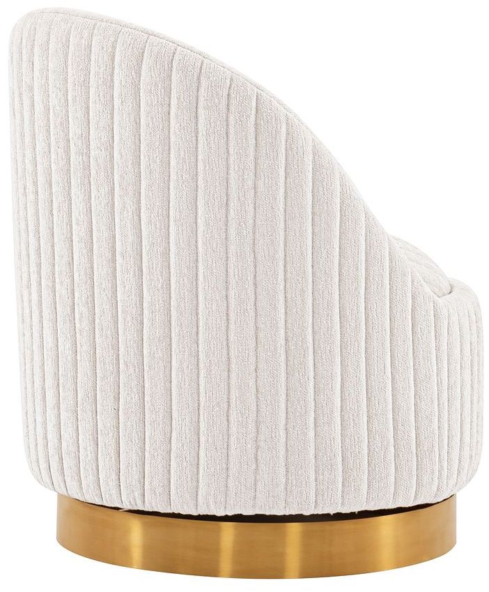 Image 6 Manhattan Comfort Modern Leela Swivel Chenille Accent Chair in Cream more views