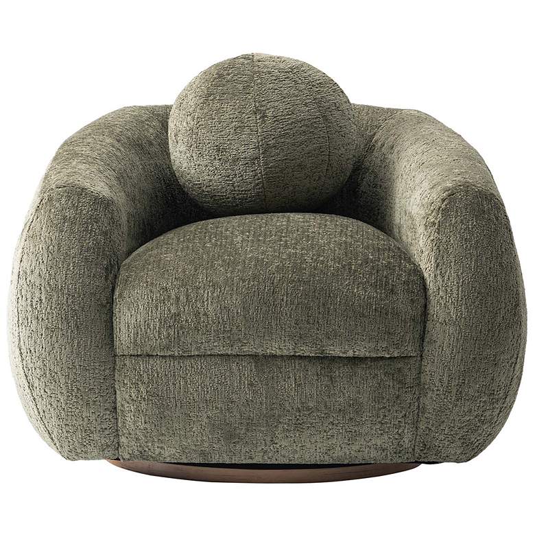 Image 1 Manhattan Comfort Modern Tribeca Chenille Accent Chair in Olive Green