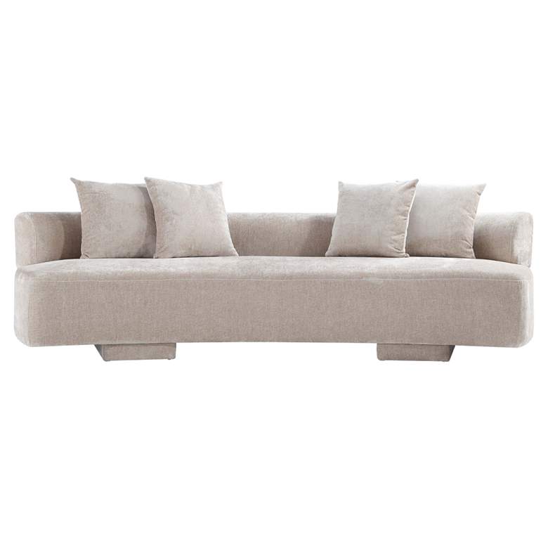 Image 1 Manhattan Comfort Modern Verandah Chenille 112" XL Sofa in Beige