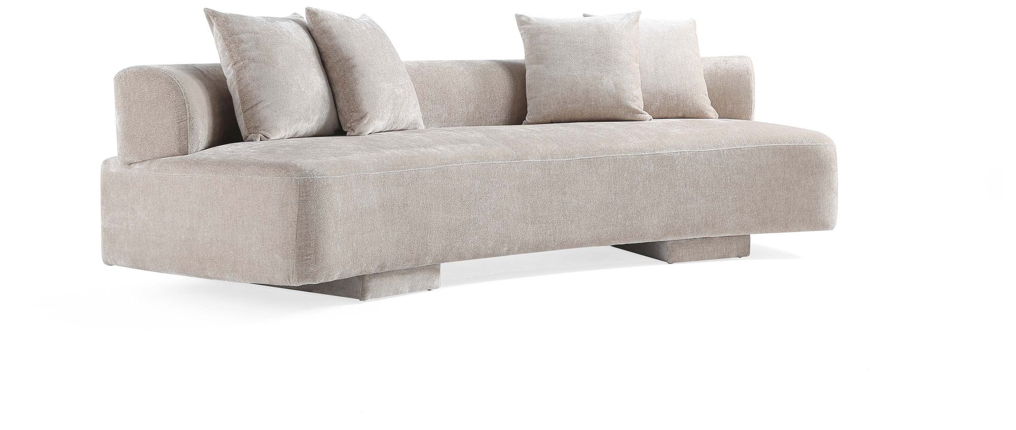 Image 6 Manhattan Comfort Modern Verandah Chenille 112" XL Sofa in Beige more views