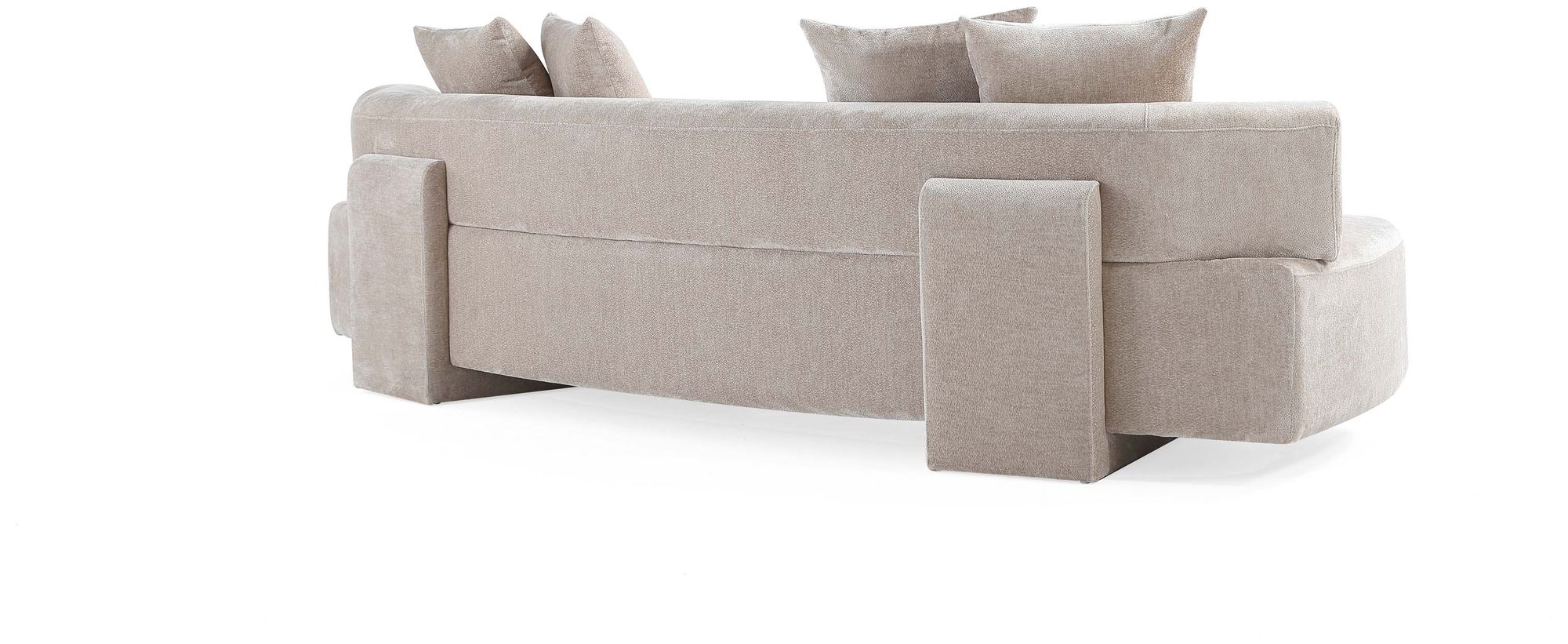 Manhattan Comfort Modern Verandah Chenille 112" XL Sofa in Beige