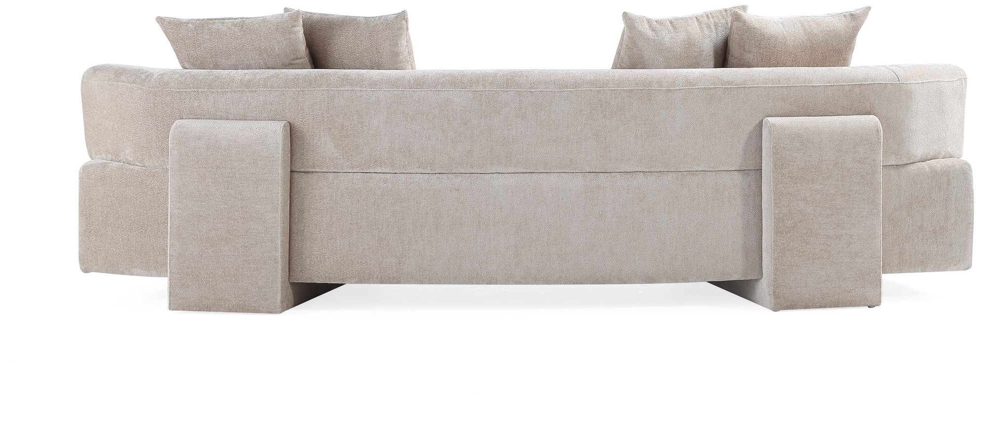 Manhattan Comfort Modern Verandah Chenille 112" XL Sofa in Beige