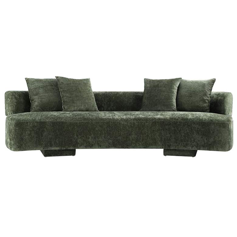 Image 1 Manhattan Comfort Modern Verandah Chenille 112" XL Sofa in Olive Green