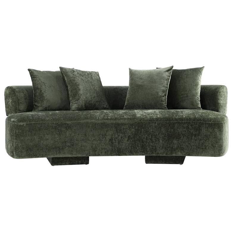 Image 1 Manhattan Comfort Modern Verandah Chenille 90.6" Sofa in Olive Green