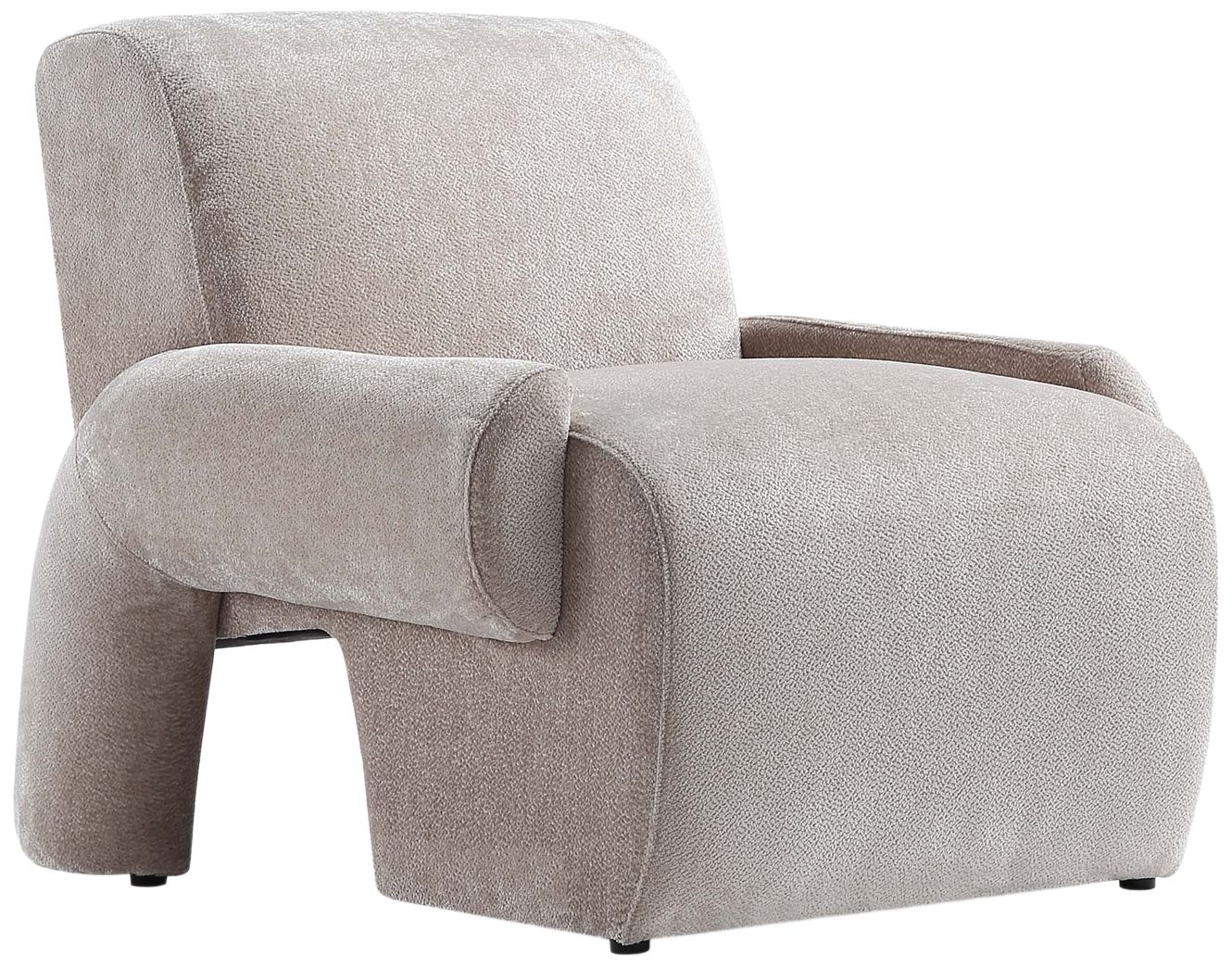 Image 6 Manhattan Comfort Modern Verandah Chenille Accent Chair in Beige more views