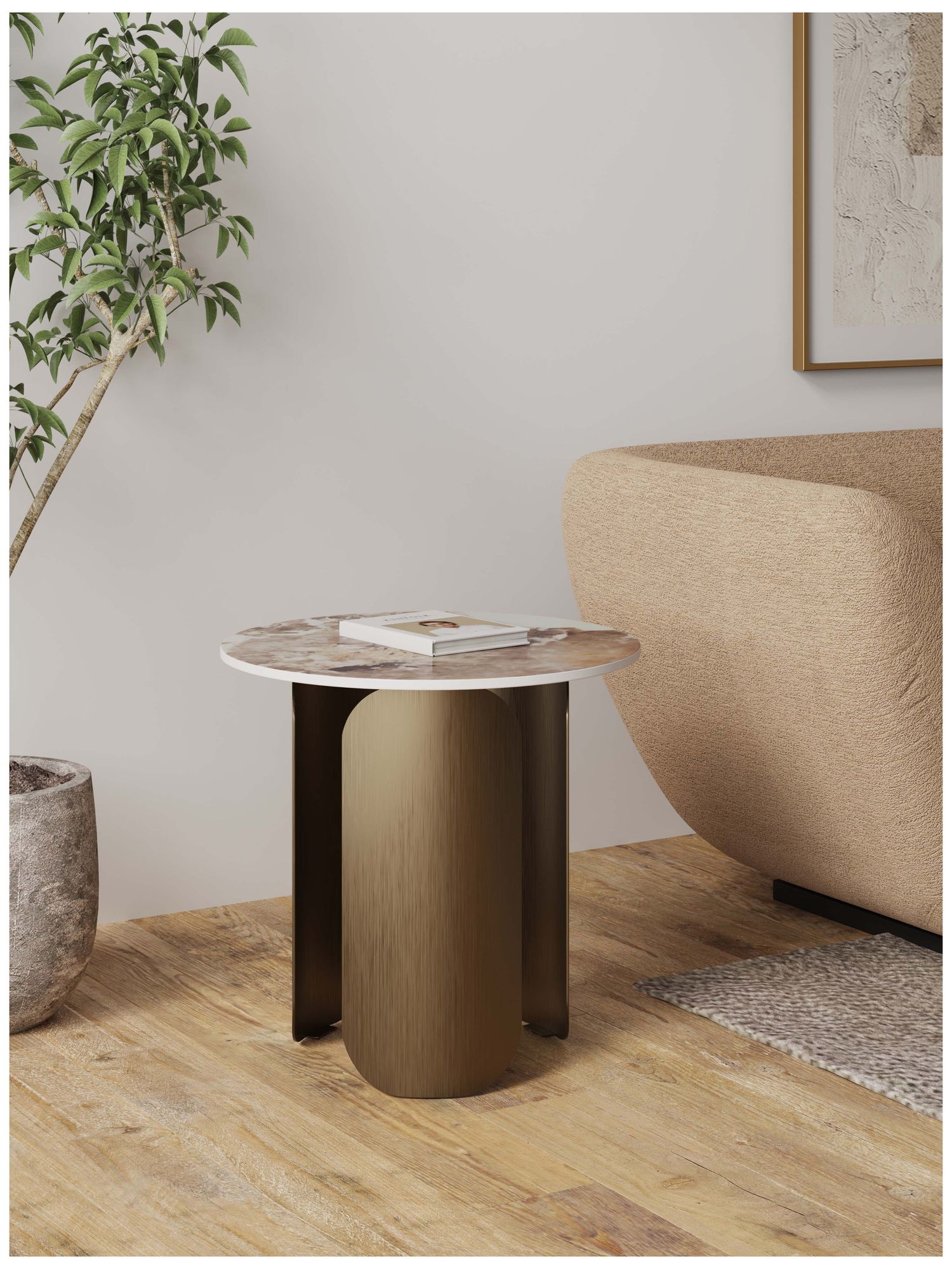 Image 2 Manhattan Comfort Monica Modern End Table in Gold more views