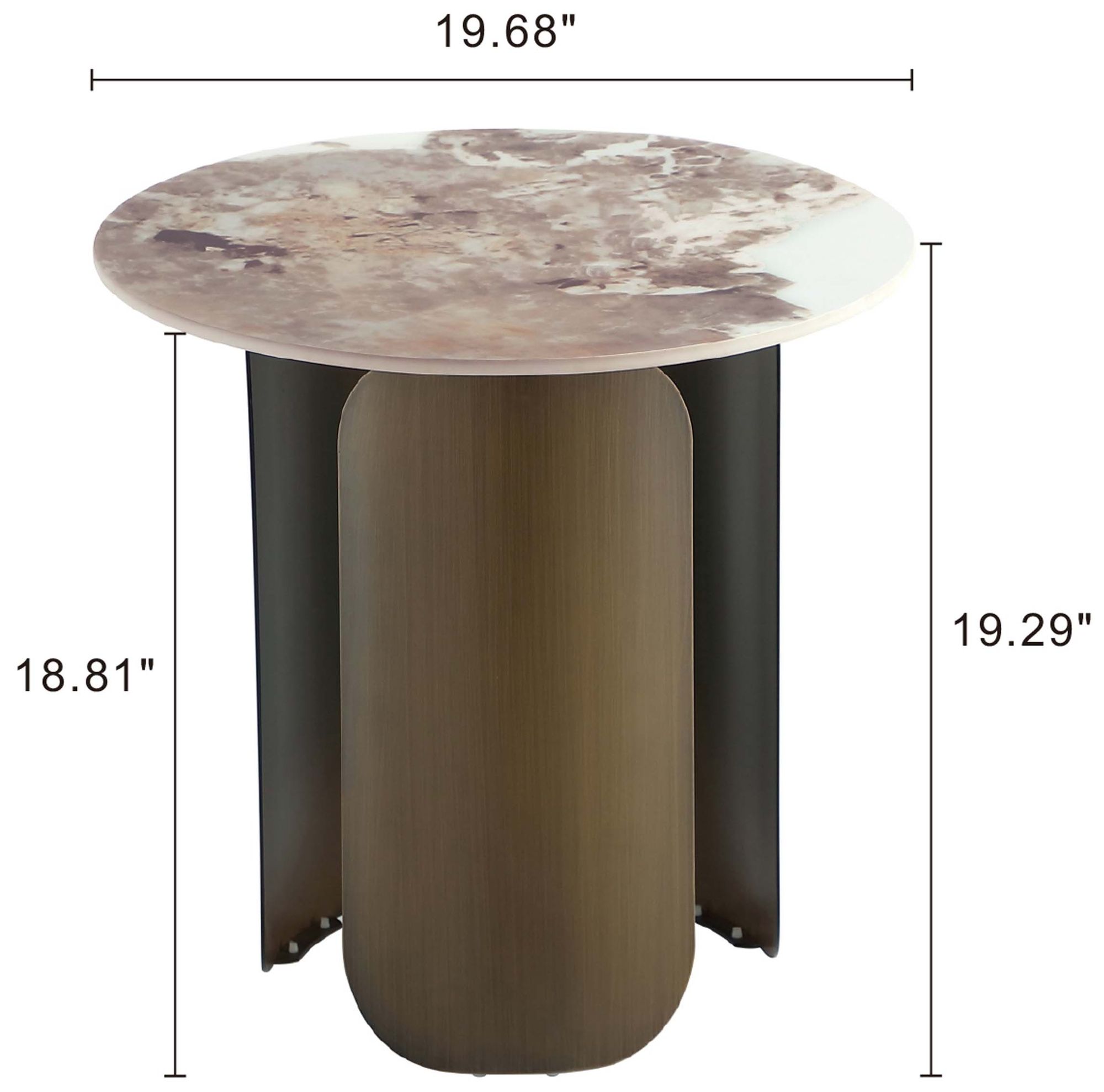 Image 3 Manhattan Comfort Monica Modern End Table in Gold more views