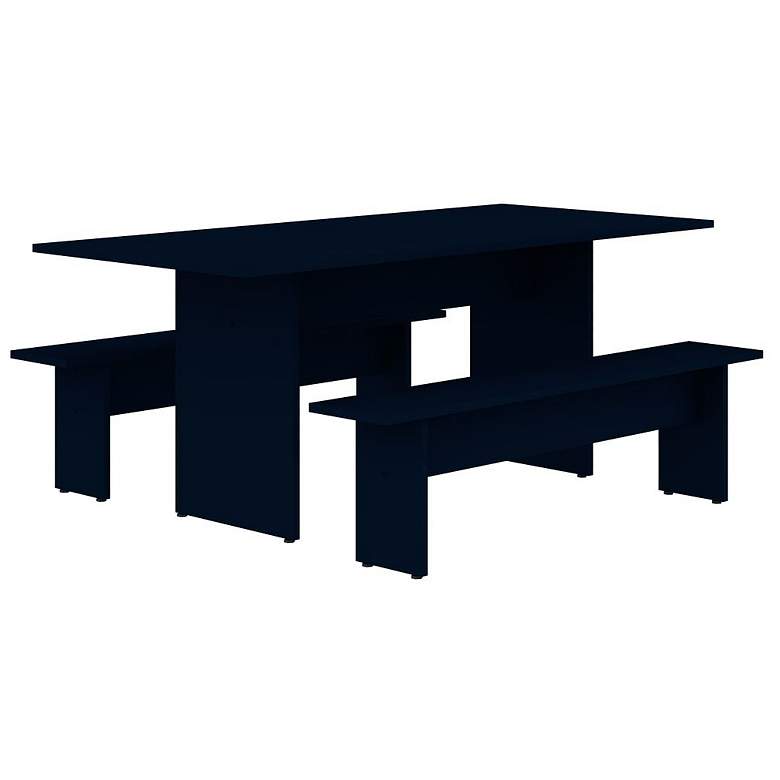 Image 1 Manhattan Comfort Nomad 67.91 Modern Dining Set of 3 in Midnight Blue