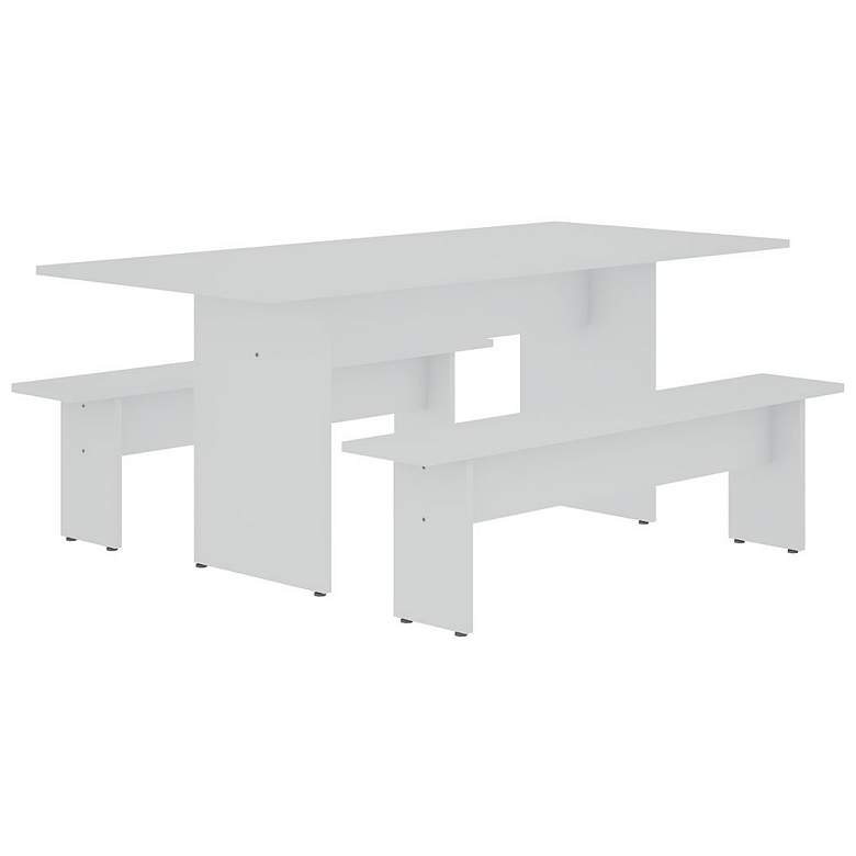 Image 1 Manhattan Comfort Nomad 67.91 Modern Dining Set of 3 in White