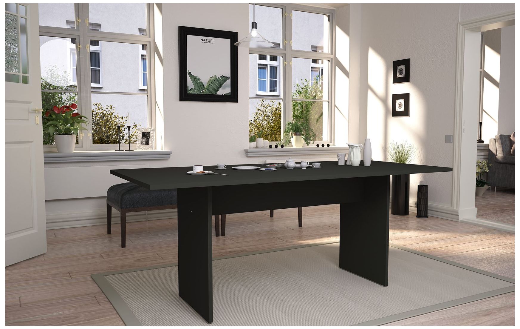 Image 2 Manhattan Comfort Nomad 67.91 Modern Dining Table in Grey more views