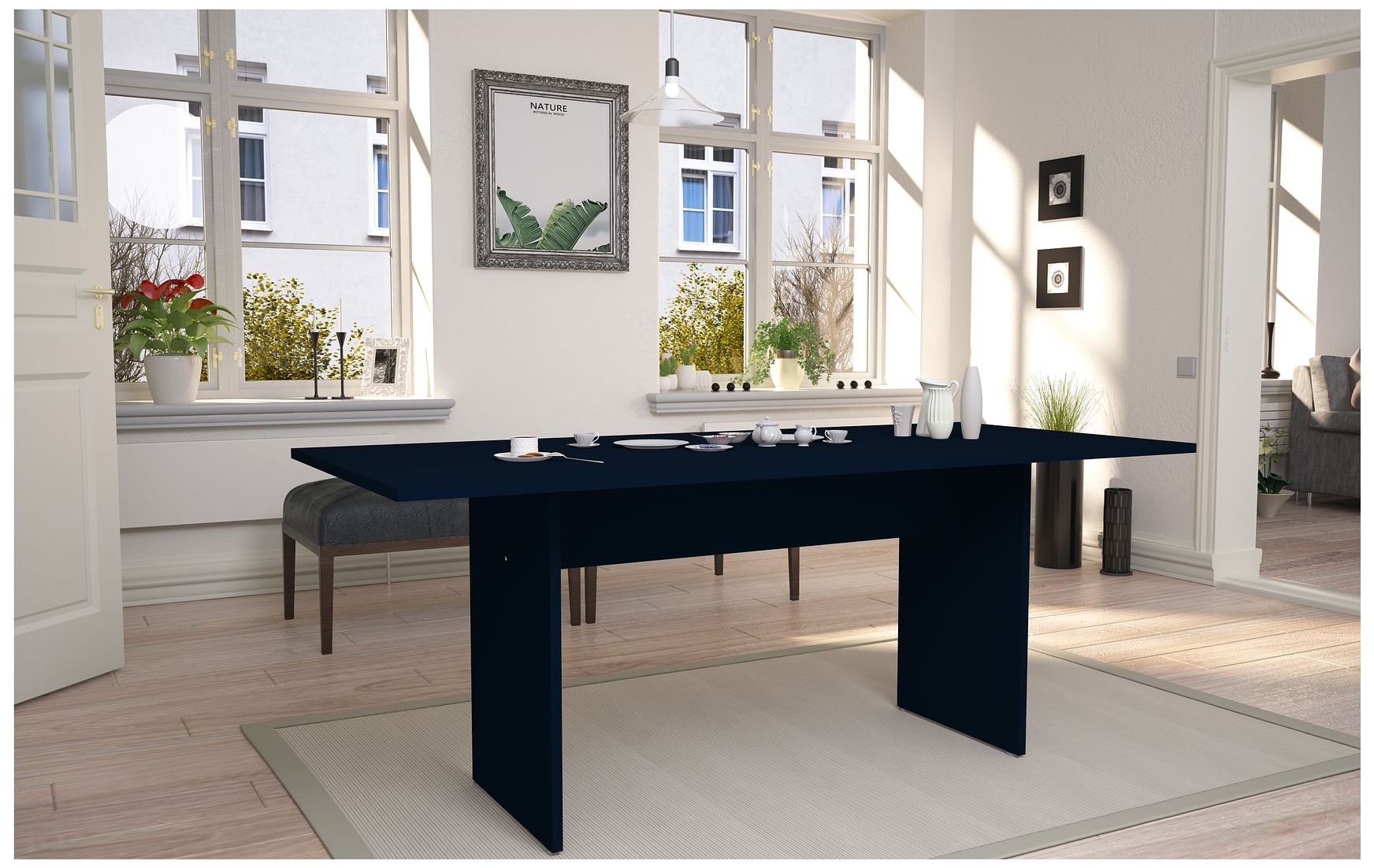 Image 2 Manhattan Comfort Nomad 67.91 Modern Dining Table in Tatiana Midnight Blue more views