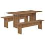 Manhattan Comfort NoMad 67.91 Rustic Country Dining Set of 3 in Nature
