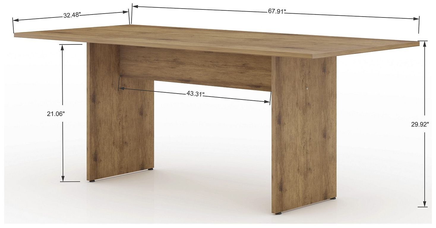 Manhattan Comfort NoMad 67.91 Rustic Country Dining Set of 3 in Nature