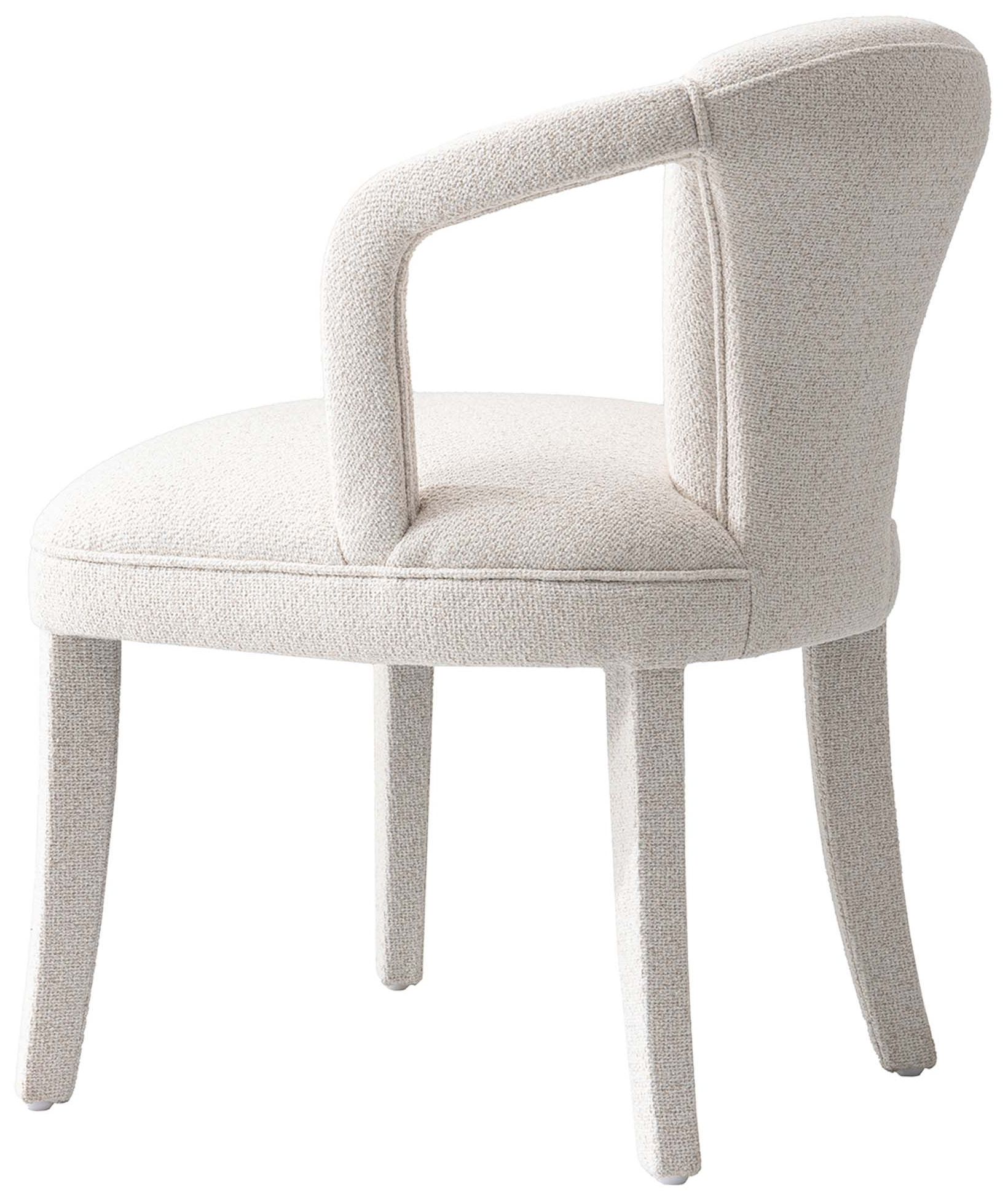 Manhattan Comfort Palmer Tweed 24 3/4" Ivory Modern Dining Armchair