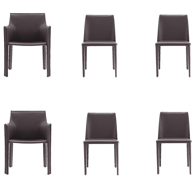 Image 1 Manhattan Comfort Paris Grey Dining Chairs (Set of 6)