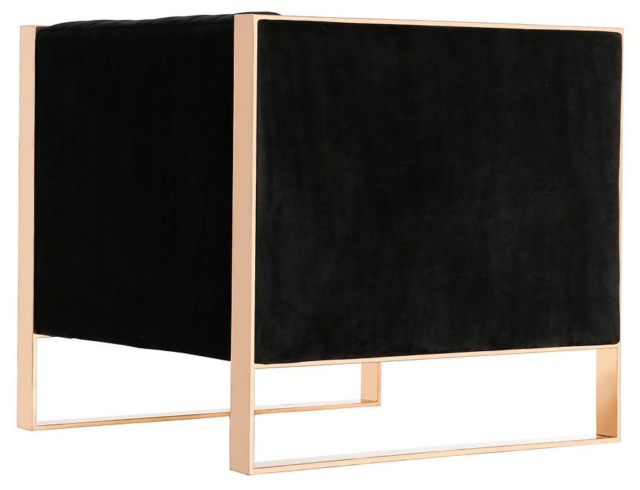 Image 6 Manhattan Comfort Trillium Black and Gold Velvet Accent Chair more views