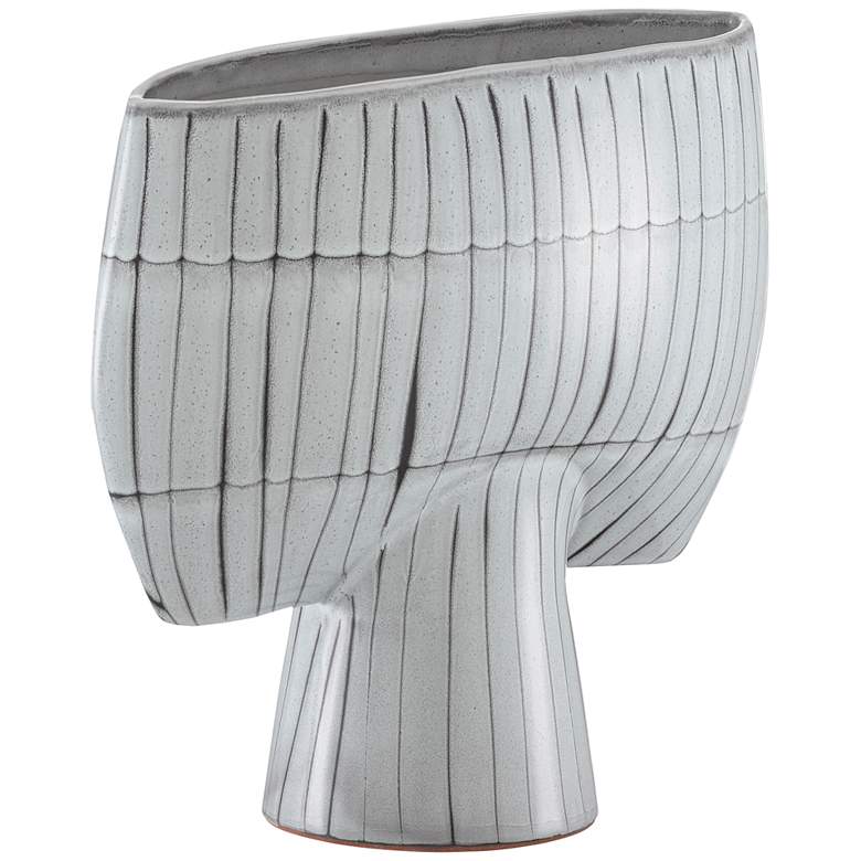 Image 1 Manhattan White and Black 13"W Terracotta Decorative Vase