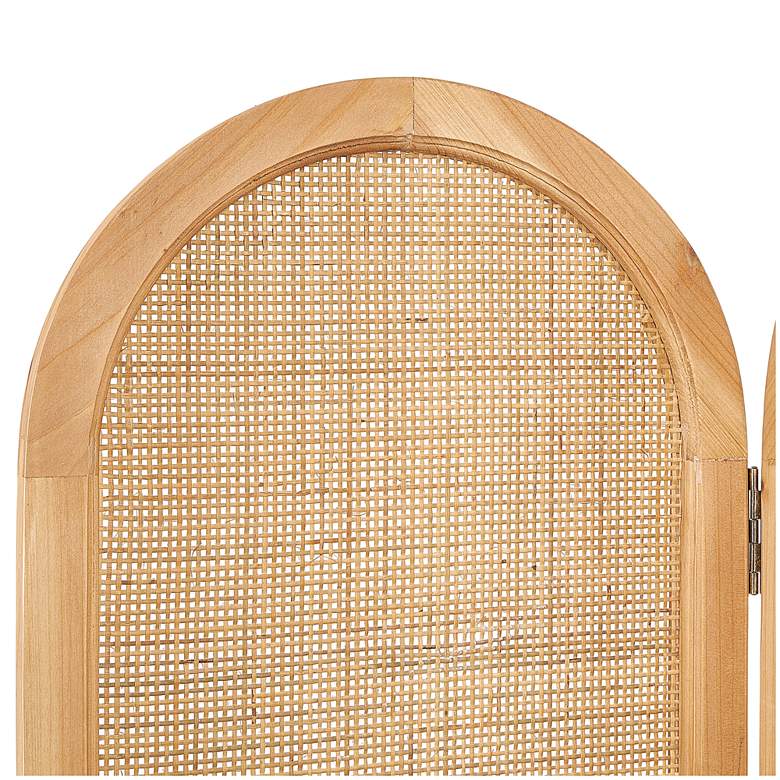 Image 4 Manila Brown 73 1/2" High 3-Panel Wood Room Divider Screen more views