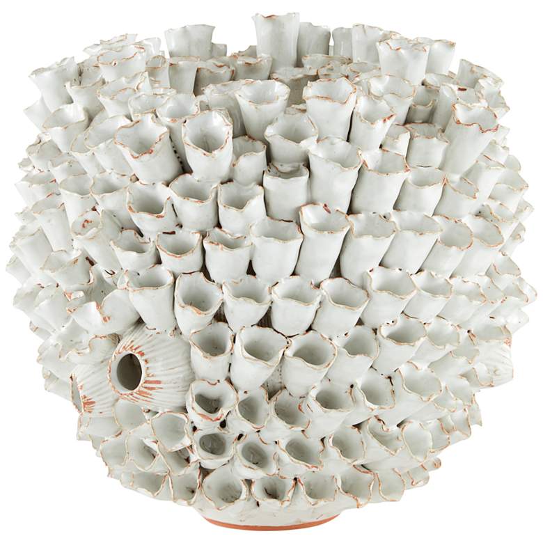 Image 1 Manitapi White Ceramic 12" Wide Decorative Vase