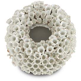 Image2 of Manitapi White Ceramic 12" Wide Decorative Vase more views