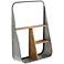 Manitoba Matte Gray Metal and Brown Wood Wall Shelf