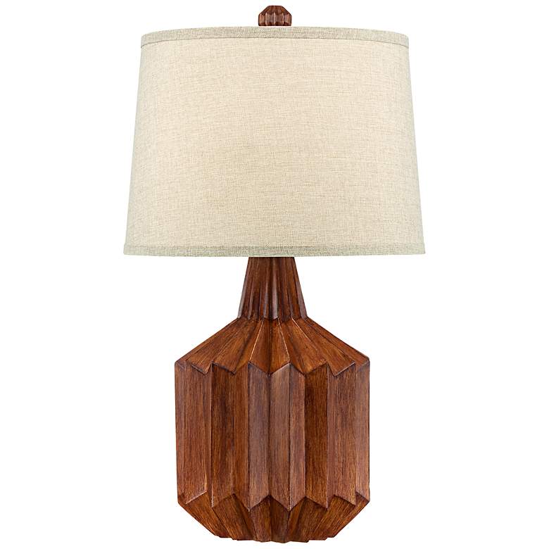 Image 1 Manitoga Wood Finish Cog Table Lamp