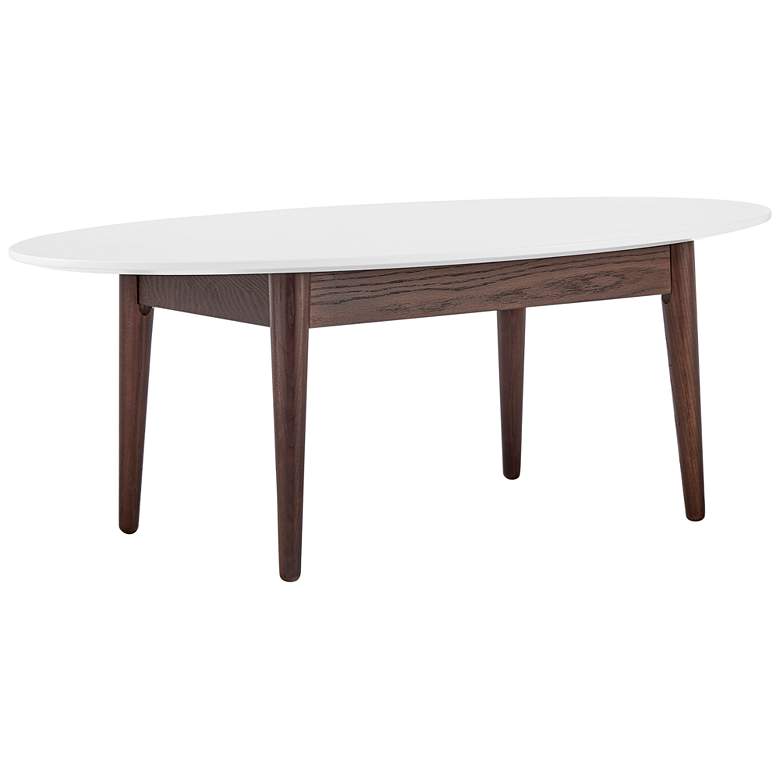 Image 1 Manon 43 1/4 inch Wide Matte White Dark Walnut Coffee Table